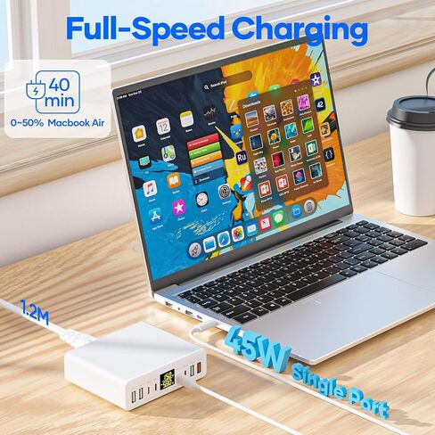 200W USB C Charger 8-Port with LED Display USB Charging Station in Kuwait