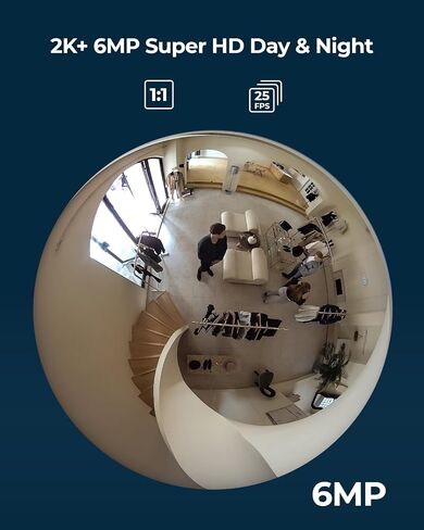 REOLINK WiFi Security Fisheye Camera, 2K+ 6MP 360° Panorama, 2.4/5GHz WiFi in Saudi Arabia