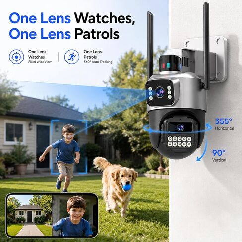 6MP Dual Lens Security Camera Outdoor for Home, 5G/2.4G WiFi in Saudi Arabia