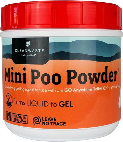 Cleanwaste Portable Poo Powder Deodorizing Waste Treatment - Pee and Poop Gelling Powder for Camping, Travel, Emergencies in Saudi Arabia