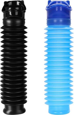 Emergency Urinal for Kids Adult,Portable Reusable Outdoor Urinal Potty Pee Bottle, Outdoor Shrinkable Urinal for Travel, Camping, Hiking, Traffic Jam and Queuing-2 Pack 750ml Blue in Saudi Arabia