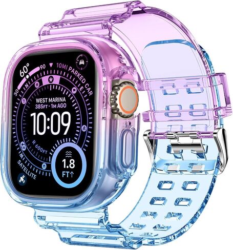 DABAOZA Compatible for Clear Apple Watch Band 49mm Ultra 3 2 1 C-PurpleBlue in Saudi Arabia