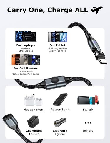 VAFOTON USB C Extension Cable with Switch/USB C Extender (PD240w/1ft) in Saudi Arabia