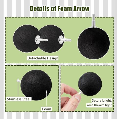 30 Inch Round Foam Tipped Arrows, 6 Pcs Removable Sponge Tip Archery Practice Arrows with Archery Carbon Bow for Compound Bow, Hunting Practice, Combat Game, Training in Saudi Arabia