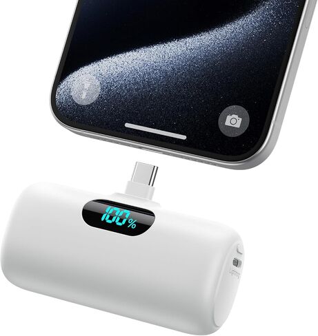 Mini Portable Charger USB C Power Bank,Upgraded 5000mAh PD Fast Charging Battery Pack Built-in USB-C Connector Travel Essential for iPhone17/17Pro/17Pro Max/Air/16 Plus/16Pro Max/15 Series,Android in Saudi Arabia