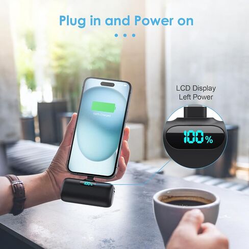 Mini Portable Charger USB C Power Bank,Upgraded 5000mAh PD Fast Charging Battery Pack Built-in USB-C Connector Travel Essential for iPhone17/17Pro/17Pro Max/Air/16 Plus/16Pro Max/15 Series,Android in Saudi Arabia