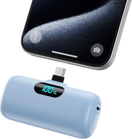 Mini Portable Charger USB C Power Bank,Upgraded 5000mAh PD Fast Charging Battery Pack Built-in USB-C Connector Travel Essential for iPhone17/17Pro/17Pro Max/Air/16 Plus/16Pro Max/15 Series,Android in Saudi Arabia