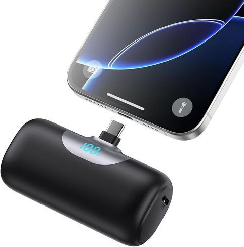 Mini Portable Charger USB C Power Bank,Upgraded 5000mAh PD Fast Charging Battery Pack Built-in USB-C Connector Travel Essential for iPhone17/17Pro/17Pro Max/Air/16 Plus/16Pro Max/15 Series,Android in Saudi Arabia