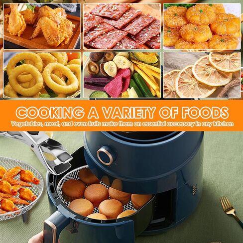 7.8 Inch Round Air Fryer Racks Accessories, 3-Layer Stackable Dehydrator Racks Stainless Steel Airfryer Basket Rack Air Fryer Accessories Fit for 4QT 6 QT Air Fryer in Saudi Arabia