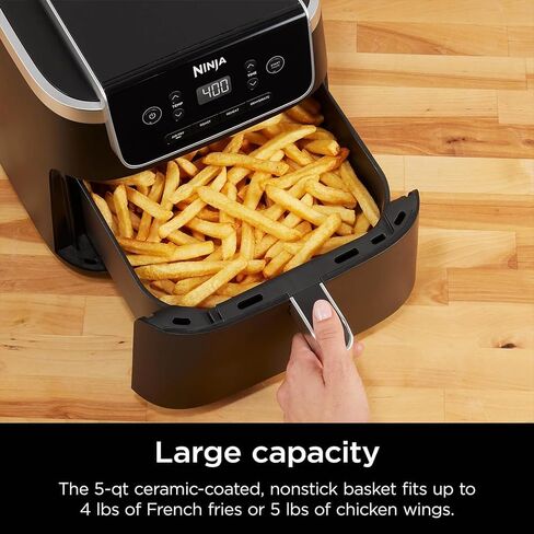 Ninja AF141 Air Fryer Pro 4in1 5QT Air Crisp Technology Nonstick Basket (Renewed) Bundle with 2 YR CPS Enhanced Protection Pack in Saudi Arabia
