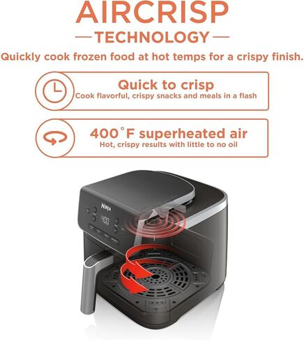 Ninja AF141 Air Fryer Pro 4in1 5QT Air Crisp Technology Nonstick Basket (Renewed) Bundle with 2 YR CPS Enhanced Protection Pack in Saudi Arabia