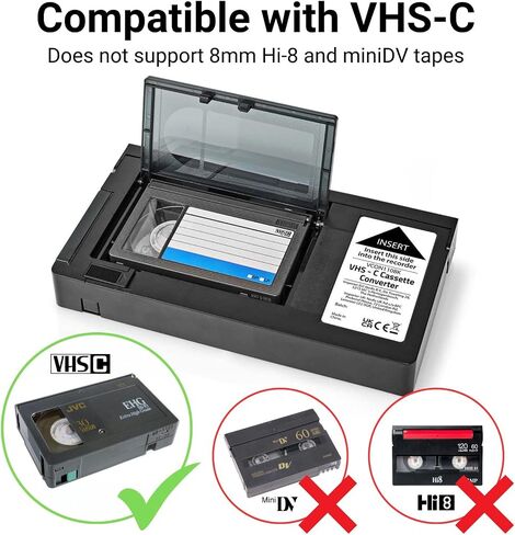 Nedis VHS Converter - Conversion: VHS-C to VHS - Plug and Play - Black in Saudi Arabia