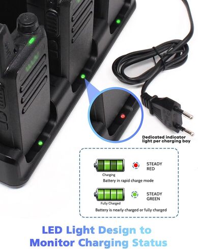 6-Way Multi-Unit Charger for Retevis RT22 RT22S WLN KD-C1 Zastone X6 NKTECH NK-U1 Zeadio ZS-B1 Luiton LT-316 Radtel RT-10 Walkie Talkie and Battery in Saudi Arabia