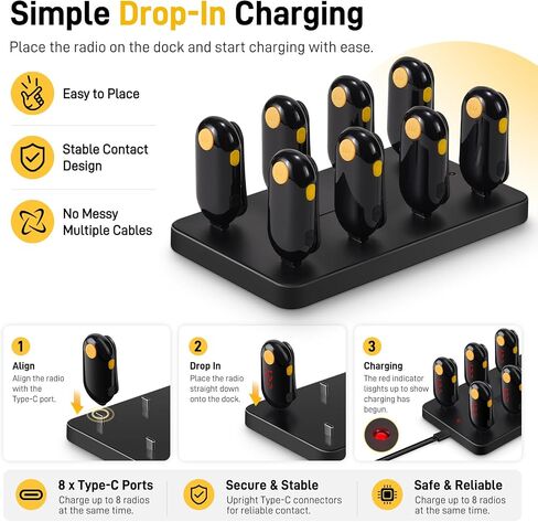 8-Slot USB-C Charging Dock for Two-Way Radios & Small Devices in Saudi Arabia