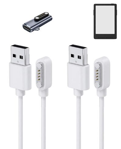 1-Pack Magnetic Charging Cable for Xteink X3/X4 Pro, Type-C to 4-Pin Adapter + 4-Pin USB Charger Cord, Replacement Charging Kit for Xteink X3/X4 Pro E-Reader (1 Adapter + 1 White Cables) in Saudi Arabia