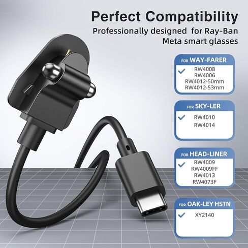 2Pack Charging Adapter Cable with USB C&A for Ray Ban Meta Glasses Charger in Saudi Arabia