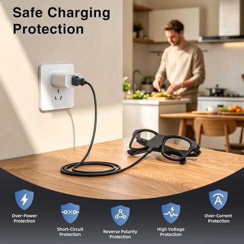 2Pack Charging Adapter Cable with USB C&A for Ray Ban Meta Glasses Charger in Saudi Arabia