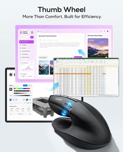 Nulea Ergonomic Vertical Wireless Mouse with Horizontal Scroll Wheel in Saudi Arabia