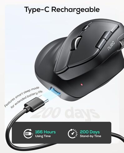 Nulea Ergonomic Vertical Wireless Mouse with Horizontal Scroll Wheel in Saudi Arabia