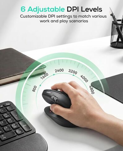Nulea Ergonomic Vertical Wireless Mouse with Horizontal Scroll Wheel in Saudi Arabia