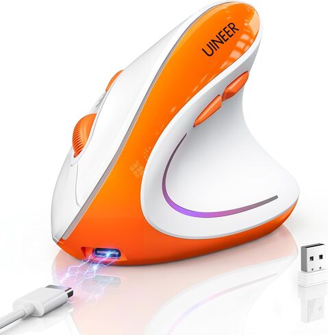 Uineer Ergonomic Vertical Mouse, Tri-Mode Wireless, Rechargeable, 4 DPI in Saudi Arabia