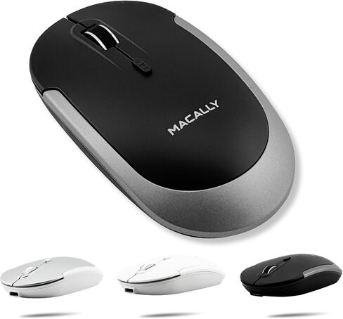 Macally Wireless Bluetooth Mouse for Mac, MacBook Pro/Air, iPad, Laptop, and PC - Quiet Click and Comfortable Apple Wireless Mouse - Rechargeable - Space Gray in Kuwait