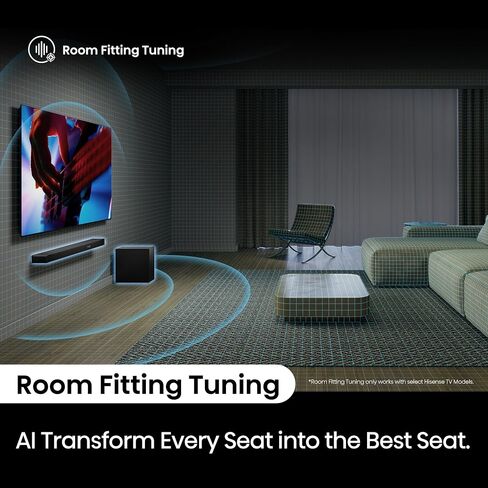 شريط صوت Hisense AX3120Q 3.1.2Ch مع مضخم صوت لاسلكي، Dolby Atmos، DTS:X، Bluetooth 5.3، Roku TV Ready، HDMI/AUX/ARC/Optical/USB، EzPlay 3.0، 7 أوضاع EQ، Hi Concerto (متجدد) in Saudi Arabia
