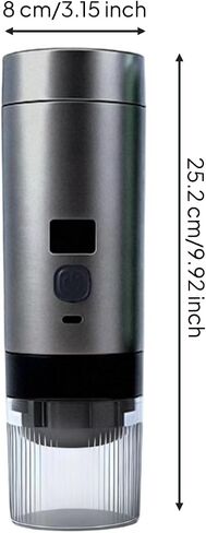Portable Electric Coffee Rechargeable Electric Coffee Adjustable for Journeyers, Array, Gray in Saudi Arabia