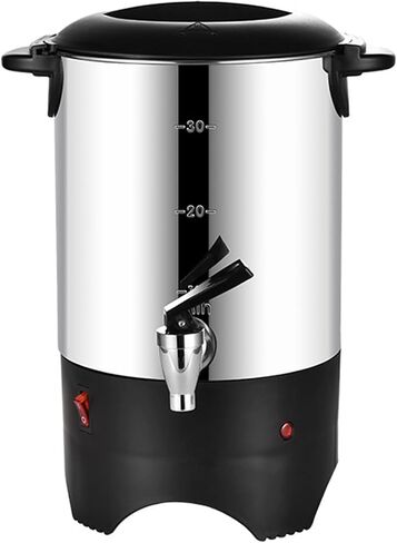 5.5l Coffee Urn, Stainless Steel Electric Coffee Percolators, 1000w Commercial Coffee Pot with Removable Filter and Lid, Large Hot Drink Dispenser for Catering Cafe Stainless Steel faucets in Saudi Arabia