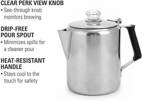 65206 6-Cup Stainless Steel Percolator Fits For Gsi Outdoors Glacier in Saudi Arabia