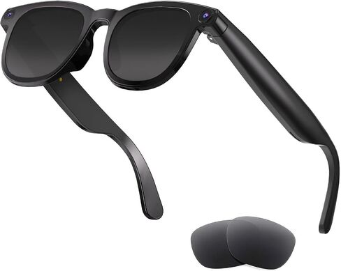 AI Smart Glasses with Camera, 8MP HD Camera Glasses for Men, Women, AI Recording Glasses with Voice Assistant, Open-Ear Audio, Real-Time Translation, Video Recording Sunglasses for Life & Travel in Saudi Arabia