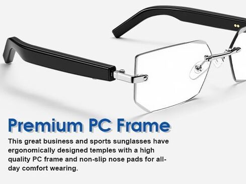 Bluetooth Audio Smart Glasses, Blue Light Glasses for Women Men, Open Ear Sound Mic & Speakers, Magnetic Charging, Color-Changing Polarized Sunglasses Lenses, Voice Assistant (Change) in Saudi Arabia