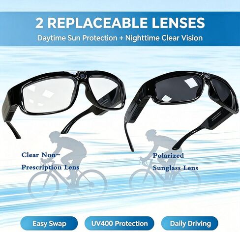 Smart Glasses with Camera Bluetooth Ai Recording Sunglasses for men women | Camera Glasses Video Recording 156 Languages Free Translation wearable tech safety glasses with speakers for Meeting,Travel in Kuwait