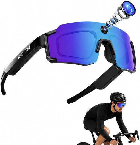 AI Smart Glasses with 8MP Camera, 1080P Video Recording Sport Sunglasses in Saudi Arabia