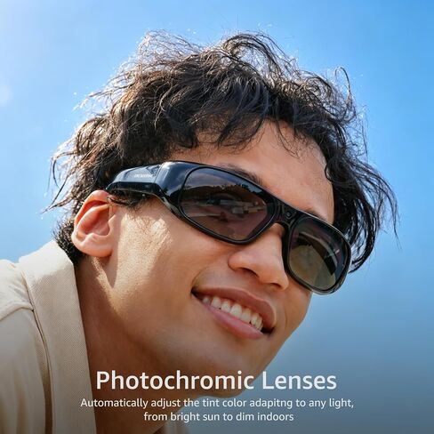 OhO sunshine Anti-Shake Stabilization 2K QHD Camera Sunglasses, Record-While-Charging, Water Resistant & Photochromic Lenses 64GB in Saudi Arabia