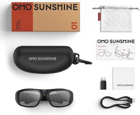 OhO sunshine Anti-Shake Stabilization 2K QHD Camera Sunglasses, Record-While-Charging, Water Resistant & Photochromic Lenses 64GB in Saudi Arabia