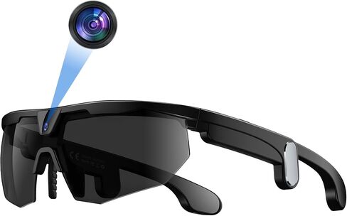 نظارات ذكية بتقنية الذكاء الاصطناعي مع كاميرا بدقة 8 ميجابكسل، صور بدقة 4K، نظارات تسجيل فيديو بدقة 1200 بكسل مع مساعد صوت الذكاء الاصطناعي، ترجمة فورية، صوت مفتوح للأذن، التعرف على الصور، حماية من الأشعة فوق البنفسجية in Saudi Arabia