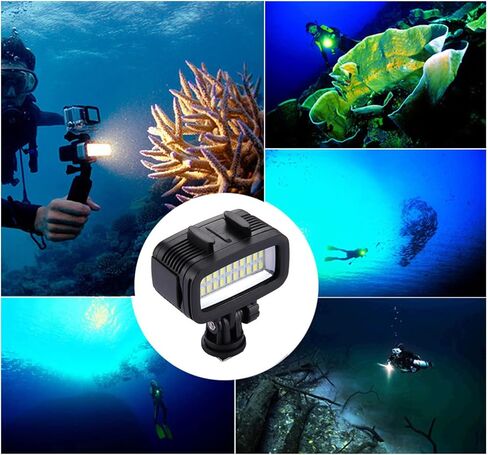 Rosvola Underwater LED Light, IPX8 40m Deep Dive 700LM High Brightness Light, Flicker Lighting for OSMO Action OneX2, 247g (Black) in Saudi Arabia