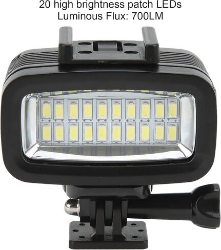 Rosvola Underwater LED Light, IPX8 40m Deep Dive 700LM High Brightness Light, Flicker Lighting for OSMO Action OneX2, 247g (Black) in Saudi Arabia