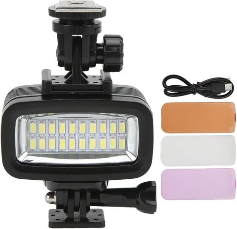 Rosvola Underwater LED Light, IPX8 40m Deep Dive 700LM High Brightness Light, Flicker Lighting for OSMO Action OneX2, 247g (Black) in Saudi Arabia