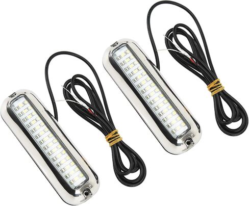Marine LED Underwater Lights Stainless Steel Boat Light 42 LED 1500LM 10 to 30V DC IP68 Wide Angle 120 for Yacht Fishing Transom Lighting (Blue) in Saudi Arabia