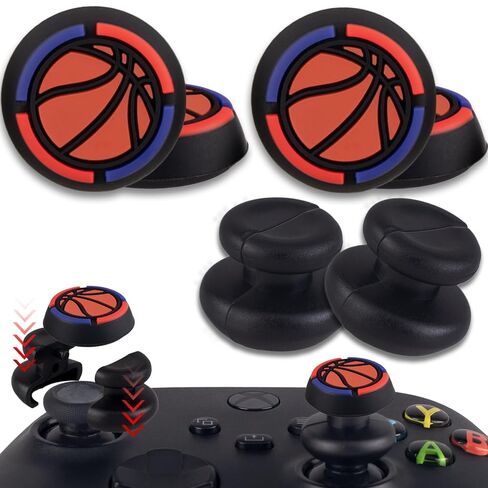 PlayRealm NO Falling Off Thumbstick Extender x 2 & Thumb Grip x 4 for xbox series & xbox one Controller (Bat & Joker p) in Saudi Arabia