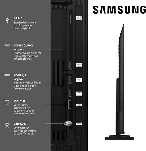 Samsung QN43Q7FAAFXZA 43 Inch QLED Q7F 4K Vision AI Smart TV with a HW-LS60D 2.0 Channel Photo Frame Speaker with Dolby Atmos (2025) in Saudi Arabia