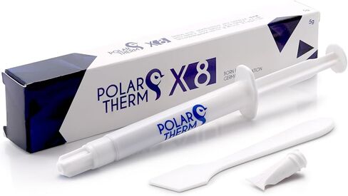 Polartherm X-8 من Thermal Grizzly - معجون حراري لوحدة المعالجة المركزية 40 جرامًا لوحدة المعالجة المركزية ووحدة معالجة الرسومات - موصلية حرارية عالية، ومتانة طويلة، وشحم حراري غير موصل - مجموعة مركب حراري مع ملعقة in Saudi Arabia