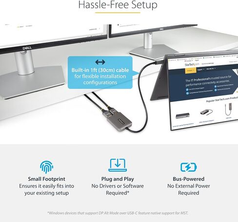 StarTech USB-C Multi-Monitor MST Hub، Dual 4K 60 هرتز HDMI، HDR، Windows فقط in Saudi Arabia