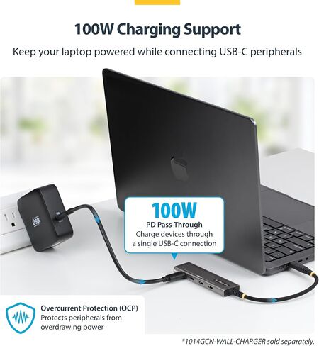 موزع StarTech ذو 4 منافذ USB-C بسرعة 10 جيجابت في الثانية مع شحن PD بقوة 100 وات (309B-USBC-HUB) in Saudi Arabia