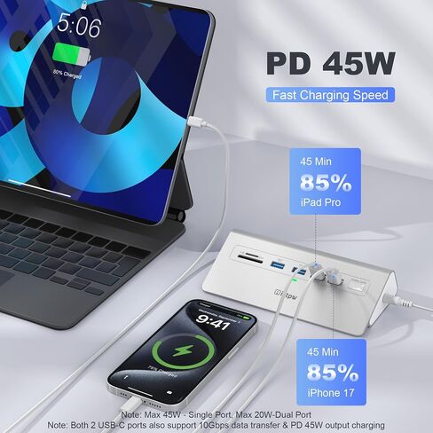 محطة إرساء 3 شاشات، محطة إرساء intpw 13 في 1 USB C مع 8K DP + 2 HDMI 4K@60 هرتز، 10 جيجابت في الثانية USB A/C، 2 PD 45W، RJ45، SD/TF، ​​صوت، محول 65 واط + كابل 4FT، محطة إرساء كمبيوتر محمول لأجهزة Mac/Dell/HP in Saudi Arabia