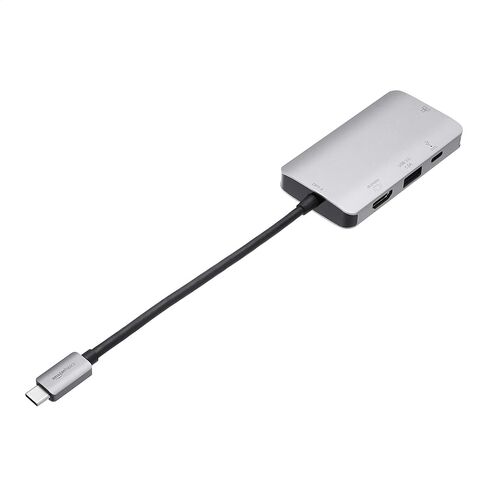 محول Amazon Basics 4 في 1 USB-C مع HDMI ومنفذ Ethernet وUSB 3.0 وشحن PD بقوة 100 واط، متوافق مع Thunderbolt 3، رمادي، 3.35 × 1.77 × 0.51 بوصة in Saudi Arabia