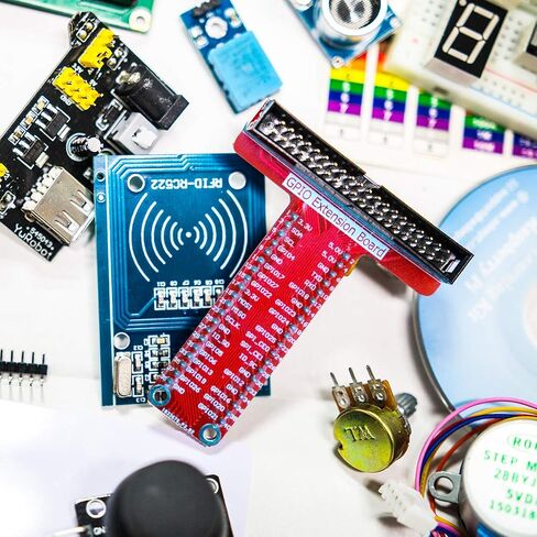 Adeept RFID Starter Kit for Raspberry Pi 4 3 Model B+ B, Stepper Motor, ADXL345, 40-pin GPIO Extension Board, Solderless Breadboard, C and Python Code, Beginners Learning Kit with 140 Pages Guidebook in Saudi Arabia