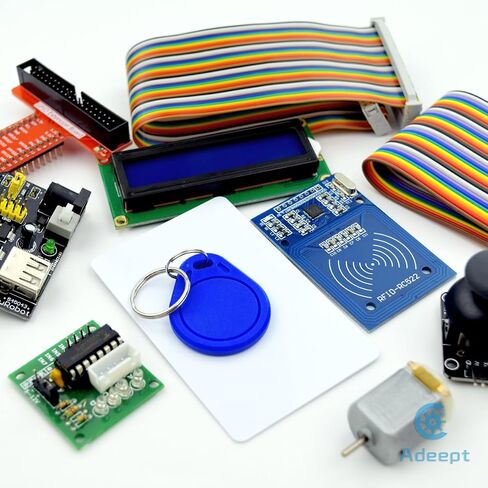 Adeept RFID Starter Kit for Raspberry Pi 4 3 Model B+ B, Stepper Motor, ADXL345, 40-pin GPIO Extension Board, Solderless Breadboard, C and Python Code, Beginners Learning Kit with 140 Pages Guidebook in Saudi Arabia